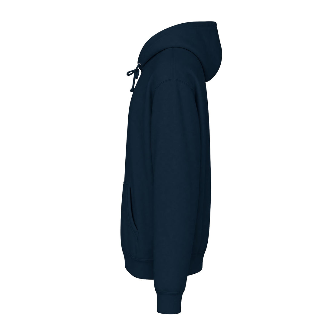 Averan Everyday Hoodie in navy with ivory chest monogram — product photo 4