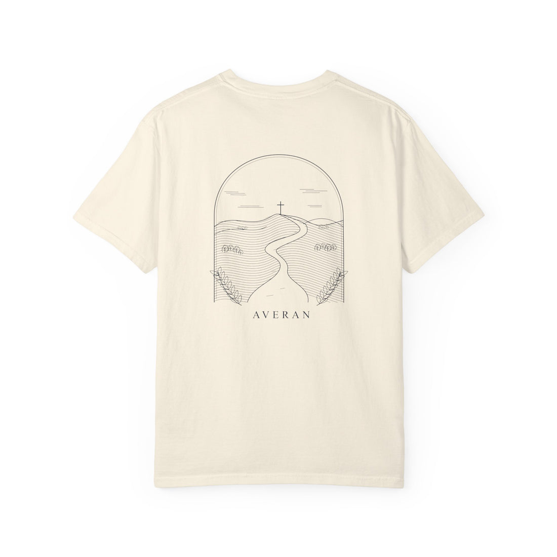 Averan Wayfarer Graphic Tee in ivory with navy front wordmark — product photo 2