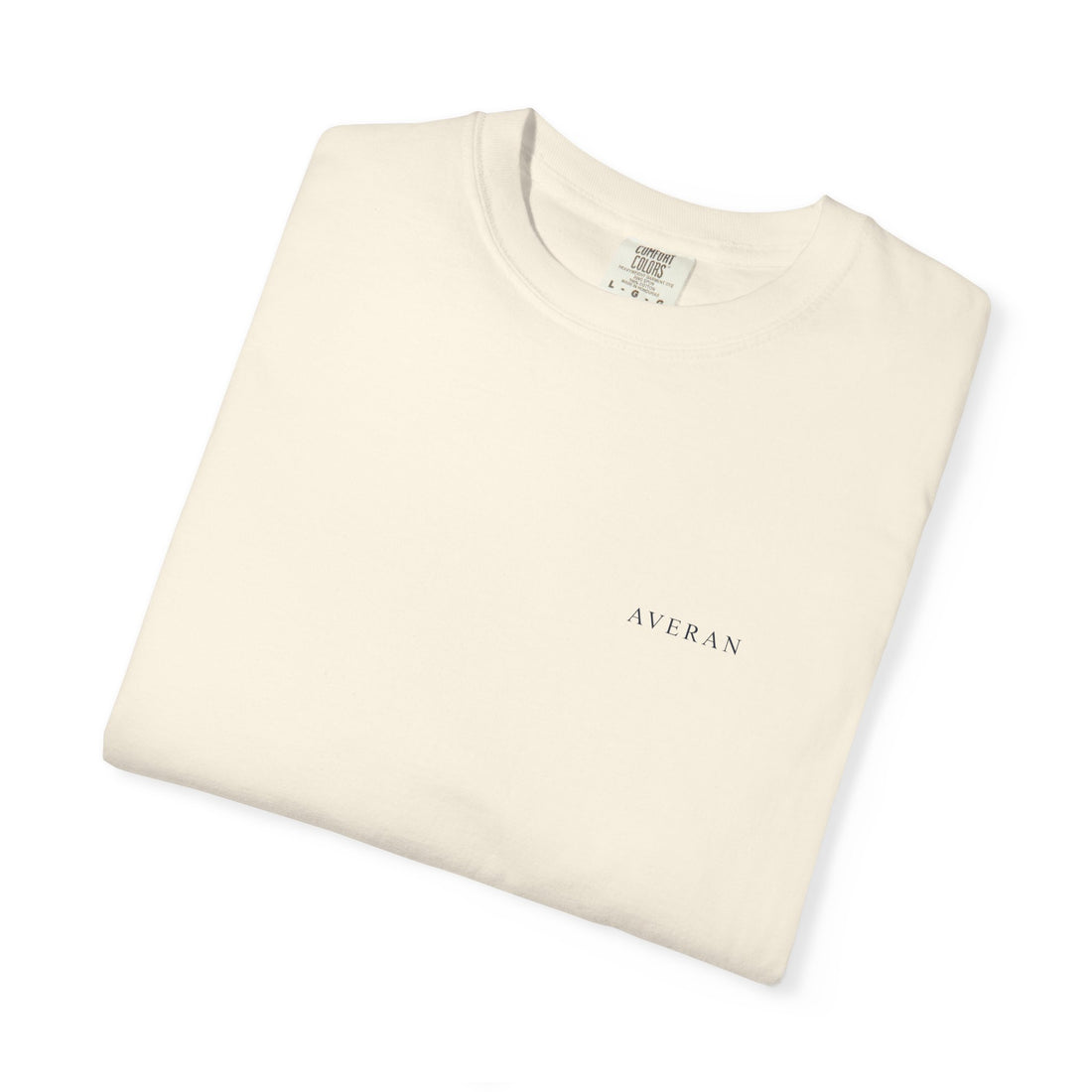 Averan Wayfarer Graphic Tee in ivory with navy front wordmark — product photo 3