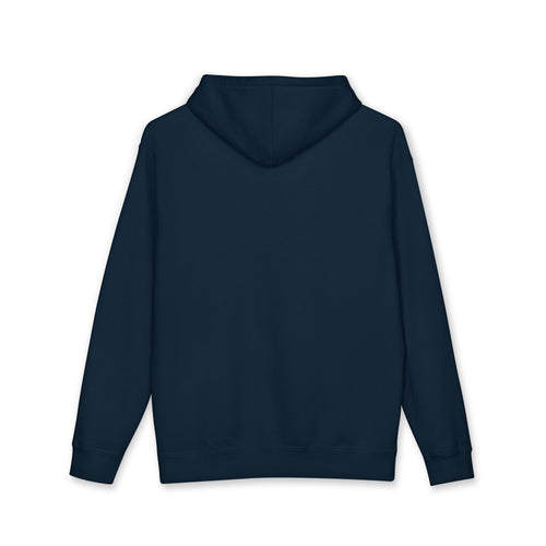 Averan Everyday Hoodie in navy with ivory chest monogram — product photo 2